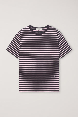 UNISEX STRIPED T-SHIRT BROWN PINK