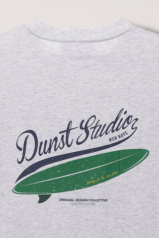 UNISEX SUMMER HOLIDAY SURF BOARD T-SHIRT LIGHT MELANGE GREY