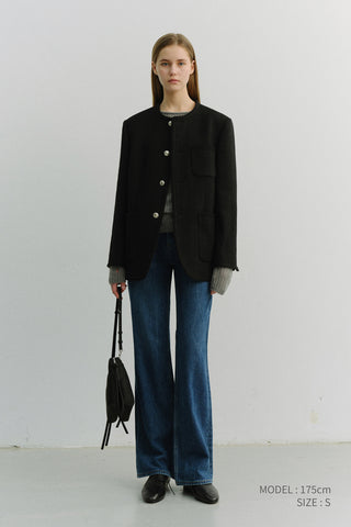 RELAXED FLARED JEANS CLASSIC BLUE