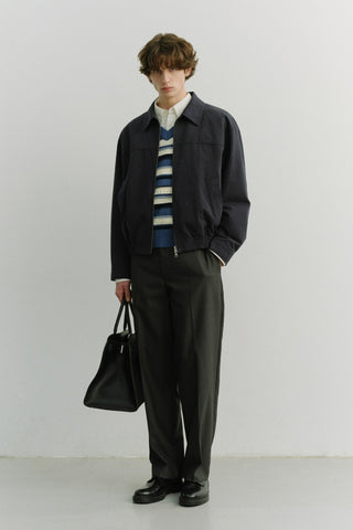 UNISEX COLLARED BLOUSON JACKET NAVY