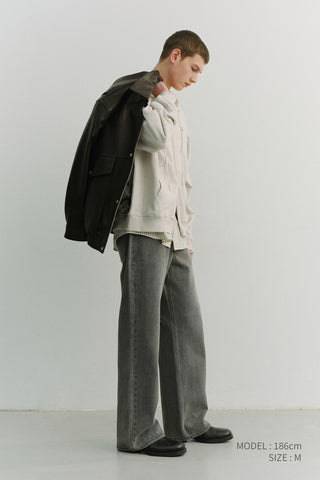 LOW RISE WIDE JEANS GREY