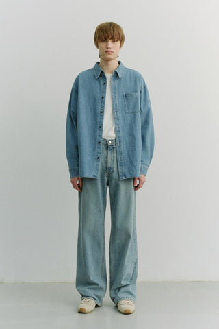 LOW RISE WIDE JEANS LIGHT BLUE