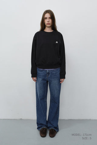 UNISEX DUNST LOGO CREASE SWEATSHIRT BLACK