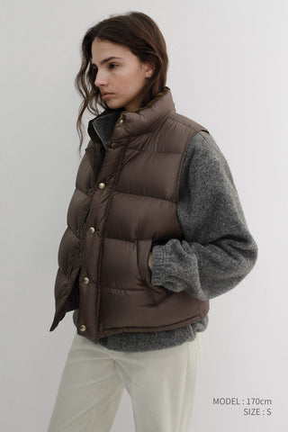 UNISEX GOOSE DOWN VEST BROWN