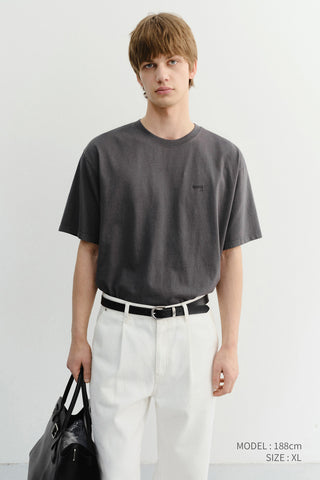 UNISEX GARMENT DYED T-SHIRT CHARCOAL GREY