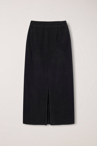 FLEECE MAXI SKIRT BLACK