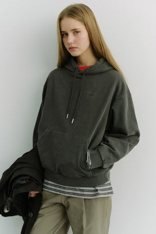 UNISEX GARMENT DYED HOODIE BLACK