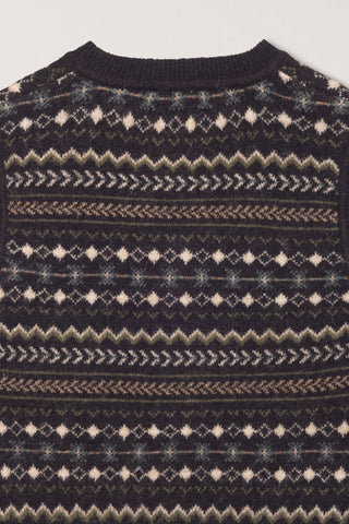 UNISEX CRAFTED V-NECK KNIT VEST DEEP BROWN