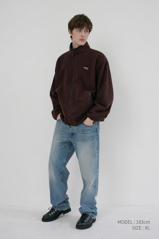 UNISEX ZIP-UP FLEECE SWEATSHIRT CHOCO BROWN
