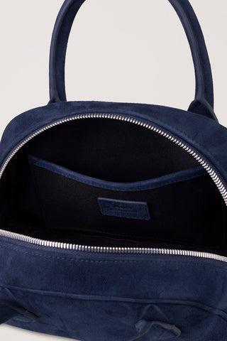 SUEDE BOSTON TOTE BAG NAVY