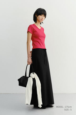 LINEN MAXI SKIRT BLACK
