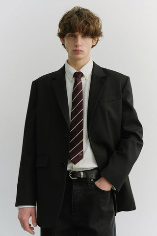 STRIPED TIE BURGUNDY