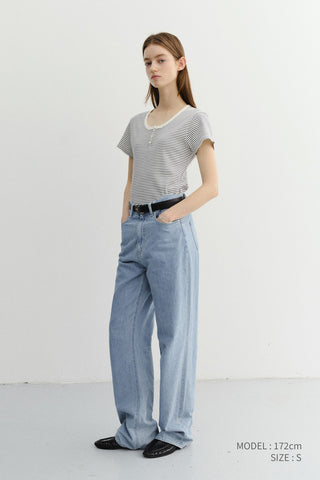 SUMMER STRAIGHT JEANS LIGHT BLUE
