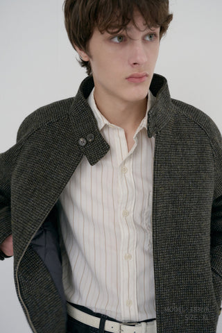 UNISEX HARRINGTON WOOL BLOUSON BROWN