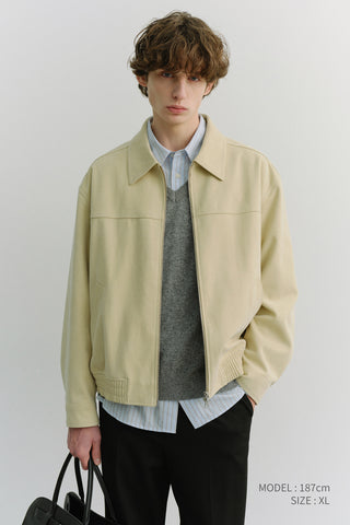 UNISEX ALTER-SUEDE COLLARED BLOUSON CREAM