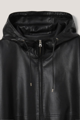 UNISEX ALTER-LEATHER WINDBREAKER BLACK