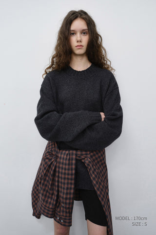 UNISEX CHUNKY ROLL NECK SWEATER CHARCOAL GREY