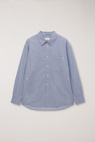UNISEX 2-WAY OVERSIZED STRIPED SHIRT BLUE STRIPE