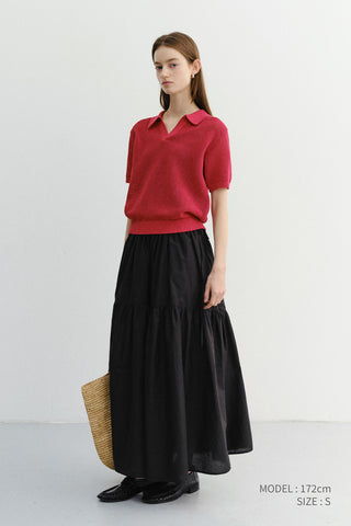 TIERED MAXI SKIRT BLACK