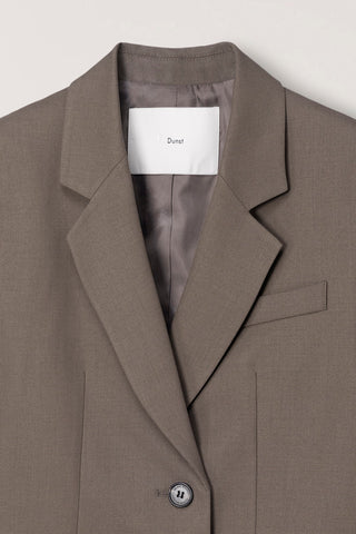 ESSENTIAL 2 BUTTON WOOL BLAZER MOCHA BROWN