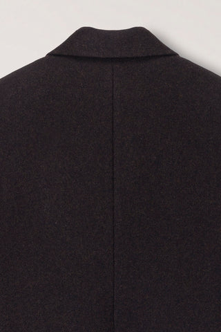 UNISEX BOXY TAILORED COAT DEEP BROWN