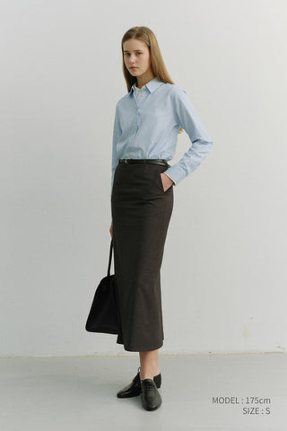 2-WAY ESSENTIAL STRIPED SHIRT SOFT BLUE STRIPE