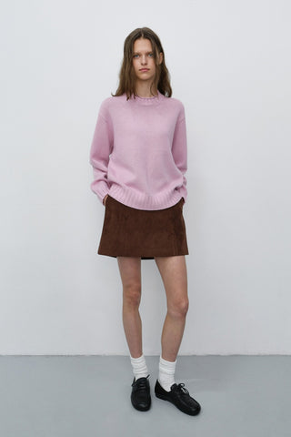 ALTER-SUEDE MINI SKIRT DEEP BROWN