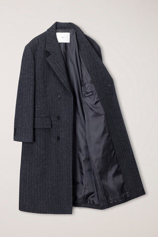 UNISEX BOXY TAILORED COAT GREY HERRINGBONE