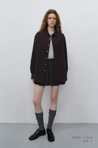 UNISEX CORDUROY SHIRT DARK BROWN