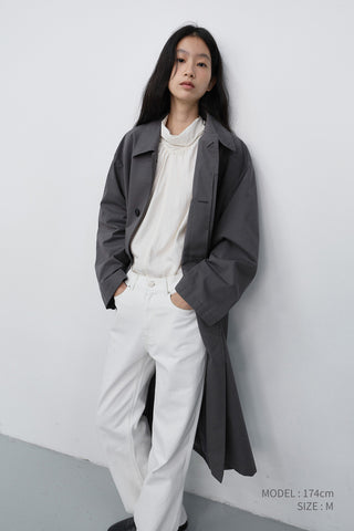 UNISEX REFINED MAC COAT ASH GREY