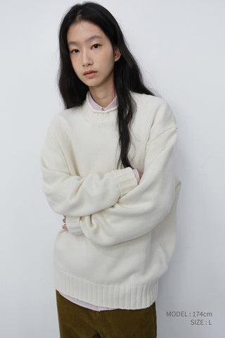 UNISEX CHUNKY ROLL NECK SWEATER IVORY