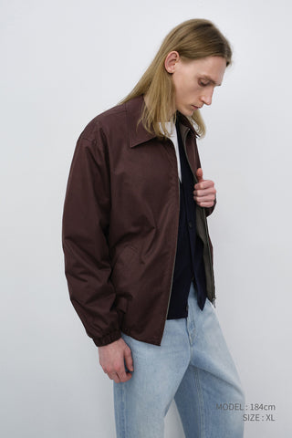 UNISEX COLLARED BLOUSON JACKET BROWN