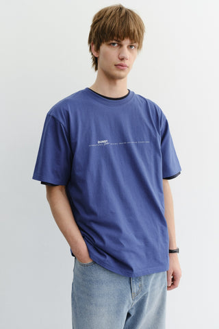 UNISEX MINIMAL LETTERING T-SHIRT BLUE