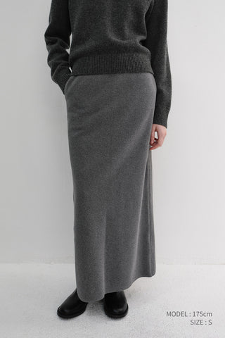 FLEECE MAXI SKIRT CHARCOAL GREY