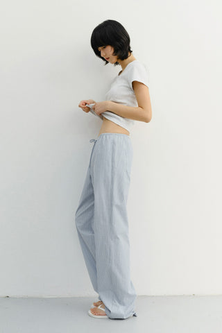 PAJAMA STRING PANTS SOFT BLUE CHECK