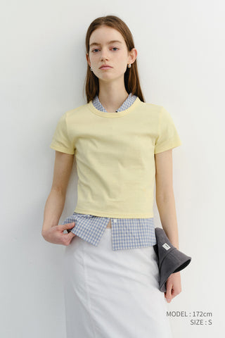 CROPPED SLIM TOP LEMON