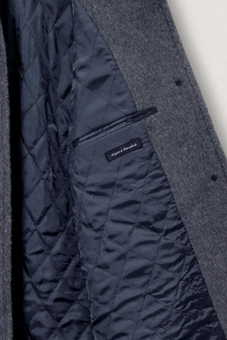 BELTED HALF COAT CHARCOAL GREY
