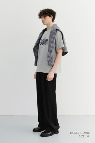 UNISEX VINYL T-SHIRT MELANGE GREY