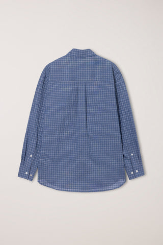 UNISEX SEERSUCKER BD SHIRT BLUE CHECK