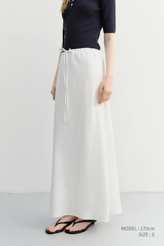 LINEN MAXI SKIRT WHITE