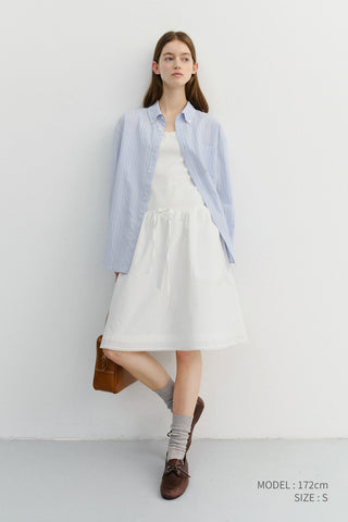 LACED MIDI FULL SKIRT WHITE