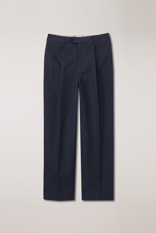PLEATED CHINO SLACKS NAVY