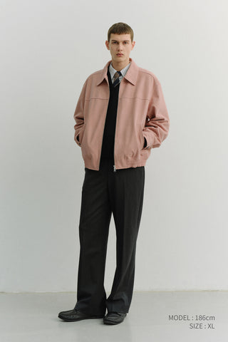 UNISEX ALTER-SUEDE COLLARED BLOUSON SOFT PINK