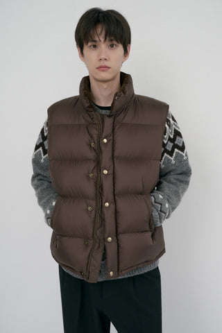 UNISEX GOOSE DOWN VEST BROWN