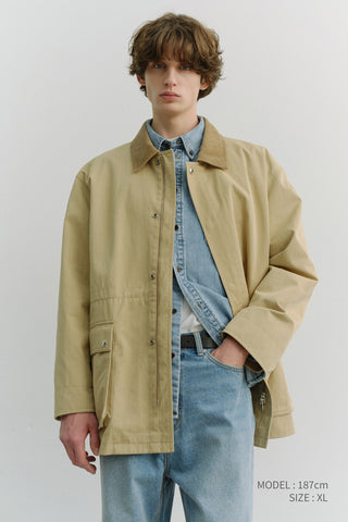 UNISEX COTTON CHORE JACKET BEIGE