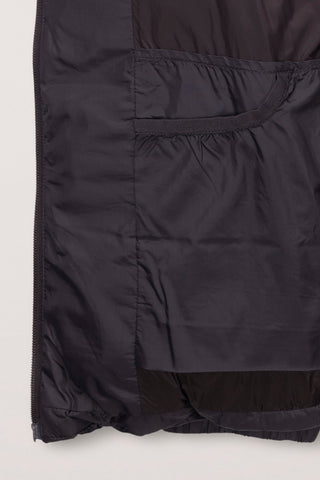 UNISEX HOODED VOLUME GOOSE DOWN JACKET DARK BROWN