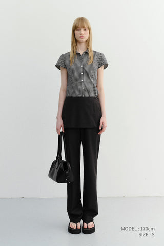 SKIRT LAYERED SLIM PANTS BLACK