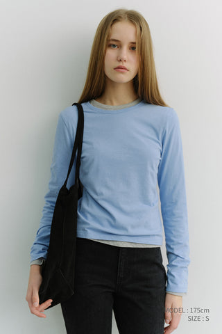 ESSENTIAL CREW-NECK T-SHIRT SOFT BLUE