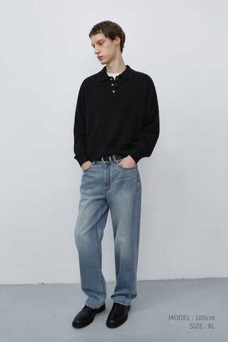 UNISEX COLLARED SWEATER BLACK