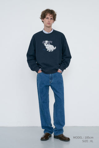 UNISEX PUPPY SWEATSHIRT FRENCH NAVY